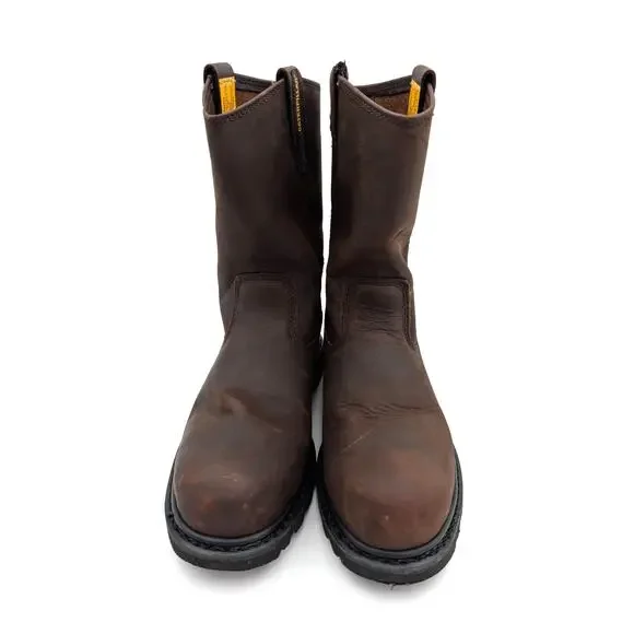 CAT Revolver Steel Toe Work Boots Men's Leather Brown Size US8.5 EU41.5